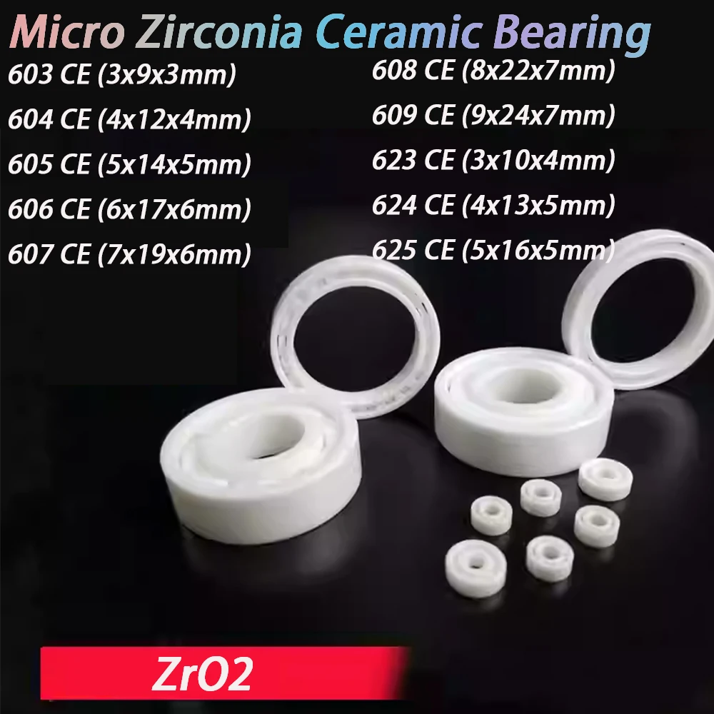 1/10Pcs Micro Zirconia Ceramic Bearing 683 684 685 686 687 688 689 695 696 697 698 699 Open ZrO2 Corrosion Resistant Insulation
