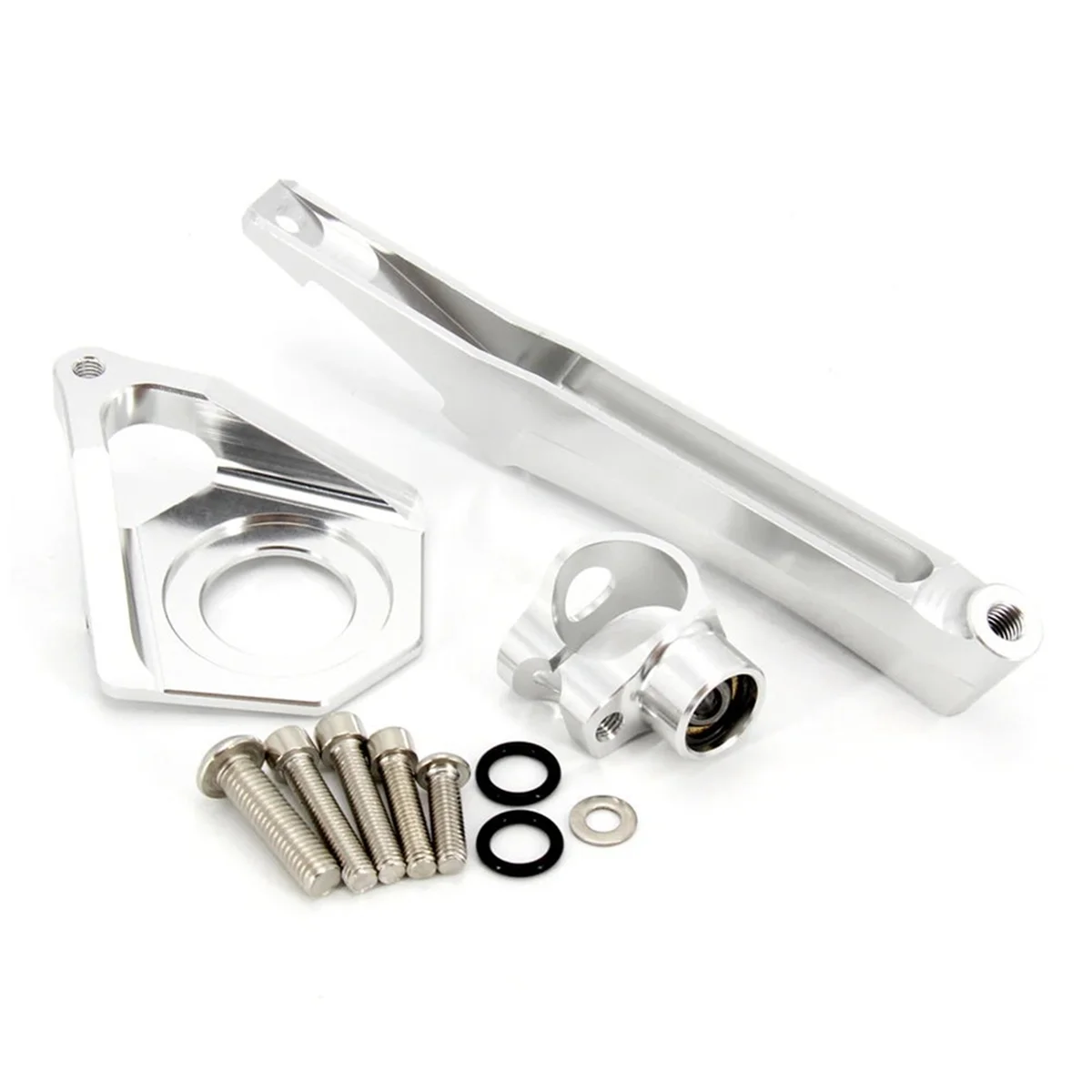 

Motorcycle Steering Stabilizer Damper Mounting Bracket Kit for YZF-R6 YZF600 2003 2004 2005 Silver