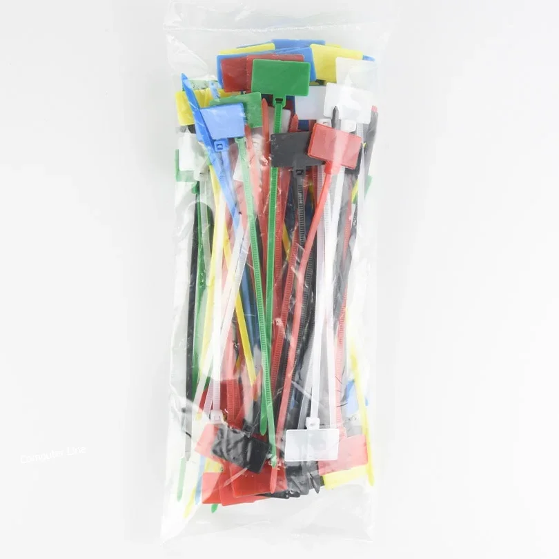 50pcs 4*150mm Nylon Cable Ties Tag Labels Plastic Loop Markers Self-locking Zip