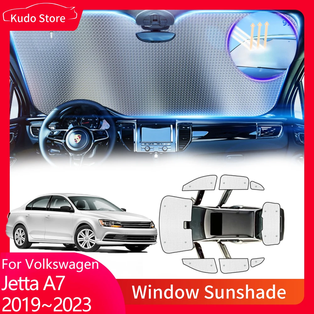 

Полные чехлы солнцезащитные козырьки для Volkswagen VW Jetta Vento A7 Mk7 GLI 2019 ~ 2023 2020 2021 2022 лобовые стекла занавески передние окна козырек коврик аксессуары