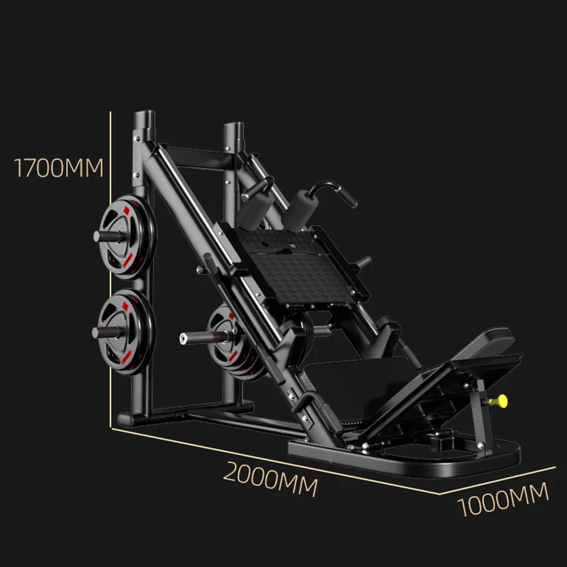Including 100kg Weight Plates Gym Commercial Squat Machine With A 45 ° Tilt Upward Leg Strength Training Kick Machine