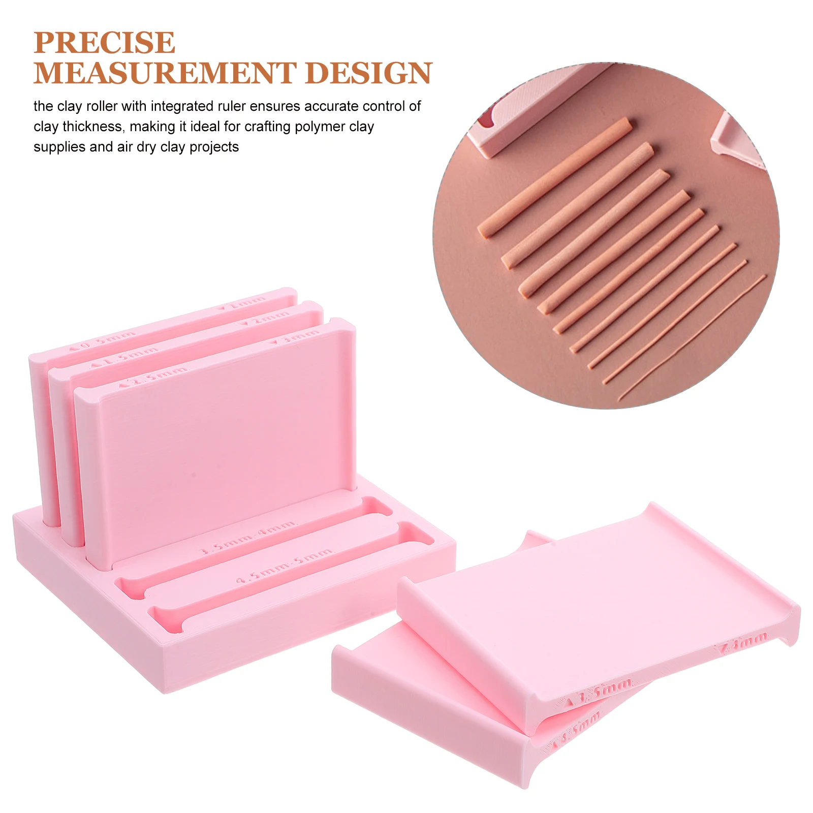 

1 Set Soft Clay Tools Kit: Precision Ruler Roller For Polymer Air Dry Clay Thickness Control Portable Modeling Tool Set For Diy