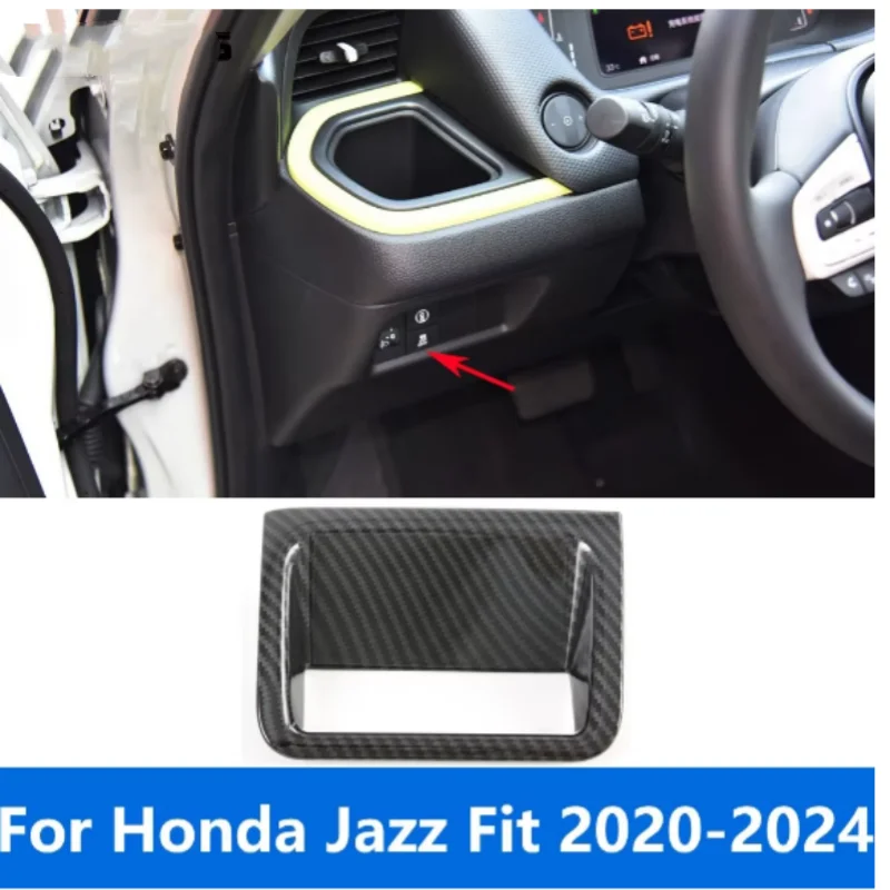 

Car Accessories For Honda Jazz Fit 2020-2022 2023 2024 Interior Carbon Fiber Head Light Lamp Adjustment Switch Button Cover Trim