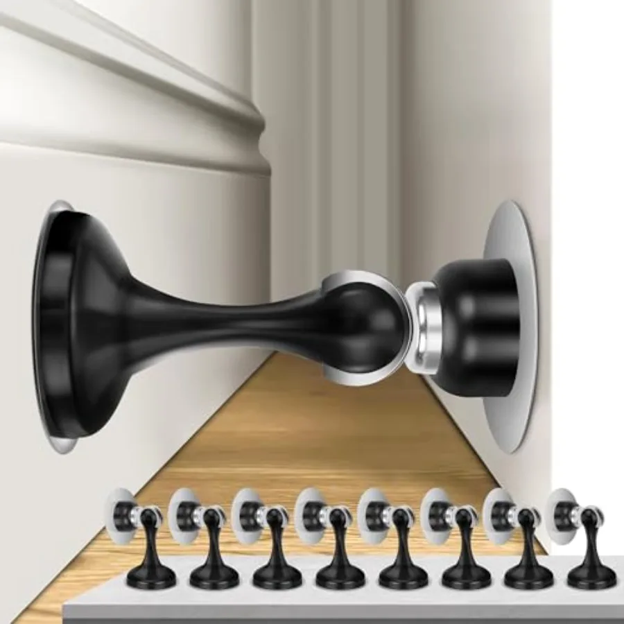 

Magnetic Door Stoppers, Stainless Steel Door Stops for Wall and Floor Mounting, Door Holder Keep Door Open, No Drilling Door St