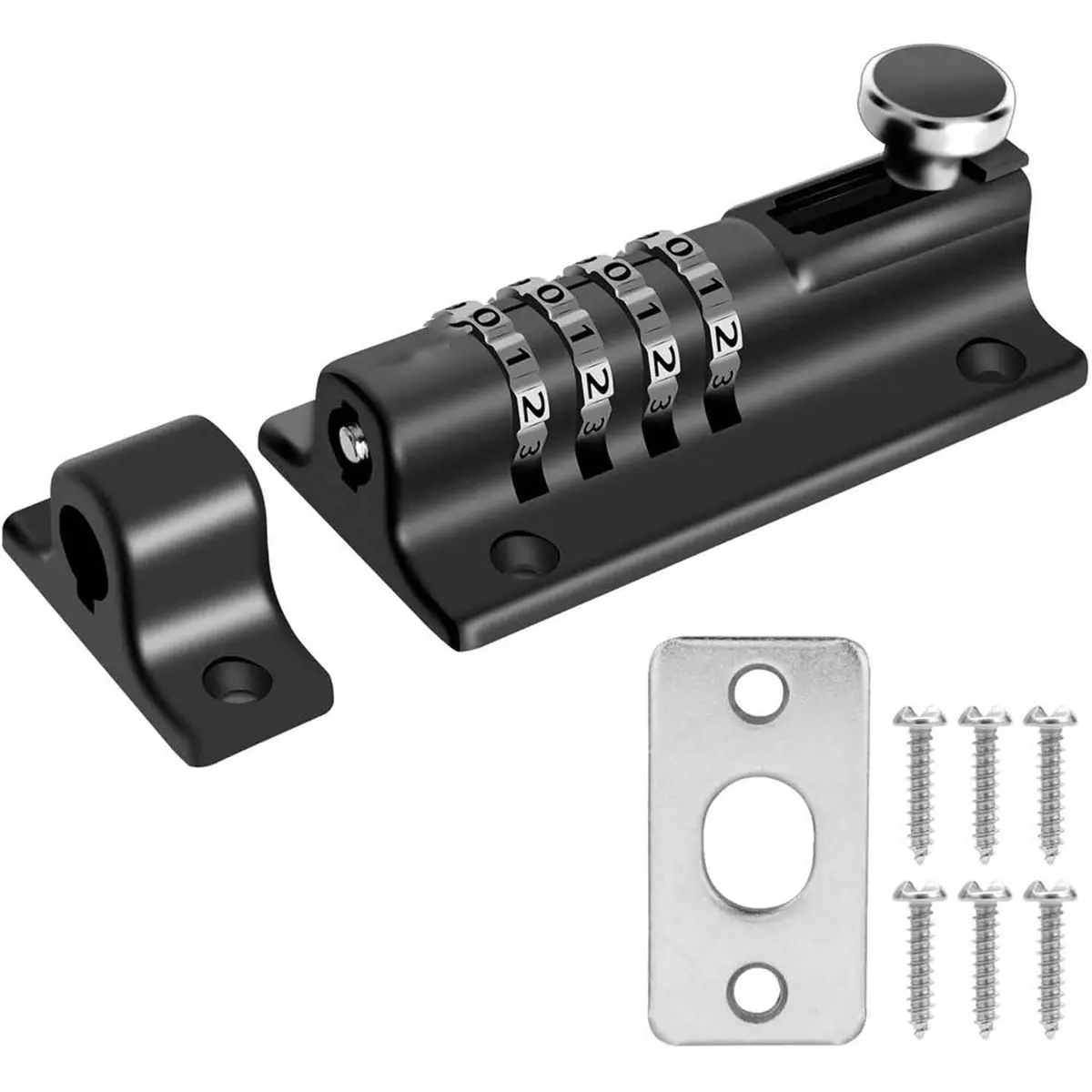 【CYBER MONDAY】Combination Locking Bolt 4 Digit,Sliding Bolts- Weatherproof, Lockable Padbolt for Gate, Shed, Garage