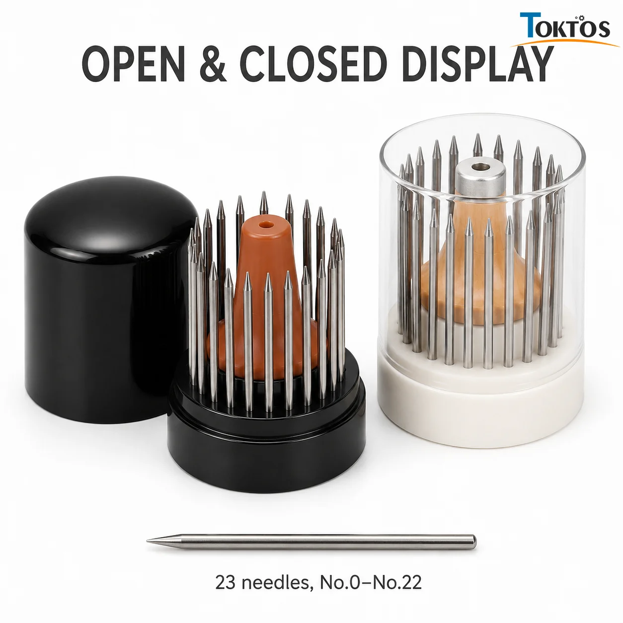 23PCS Jewelry Beading Tool Set No. 0-22 Hardened Steel Concave Tip Stone Setting Tools with Handle Stand Black White Case
