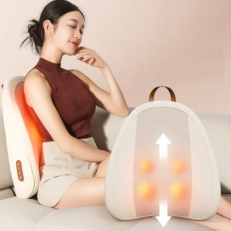 Smart Library Shiatsu Massager Cushion With Heat Lumbar Kneading Chair Pad Home/Office/Car Seat Back Massager For Body Use