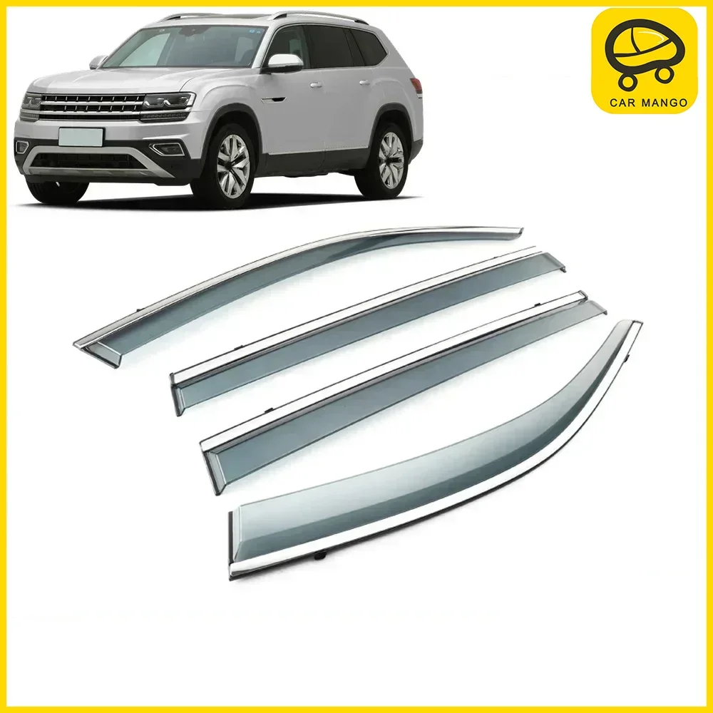 

Chrome Strips Rain Guards for VOLKSWAGEN VW Atlas Teramont 2016-2023 Window Visor Wind Deflectors Door Visor Vent Shades