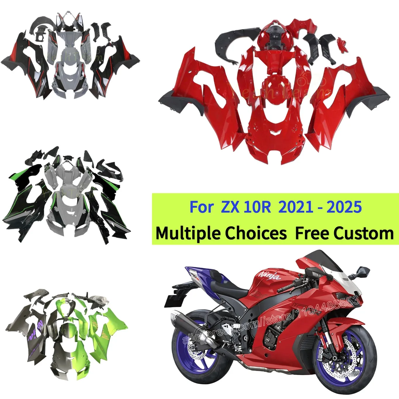 

Custom Fairing Kit ZX-10R 2021 2022 2023 2024 2025 Motorcycle Plastic Fairings for KAWASAKI ZX10R ZX 10RR