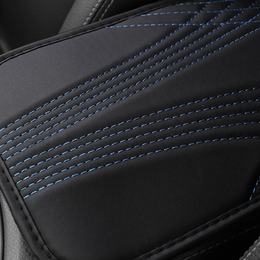 Practical and Car Armrest Pad Waterproof PU Leather Non slip Design Soft Cushioning Suitable for Black Blue Red