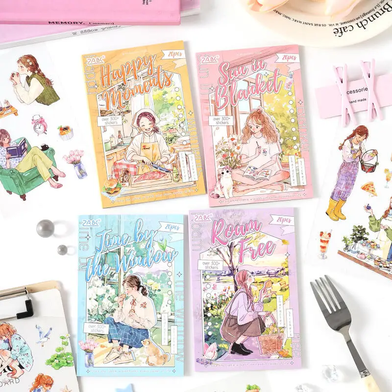 

Card Lover 20 Pcs [Chasing the Ordinary] PET Stickers Cute Cozy Bed Sunlight Window Time Scrapbooking Journal Decorative