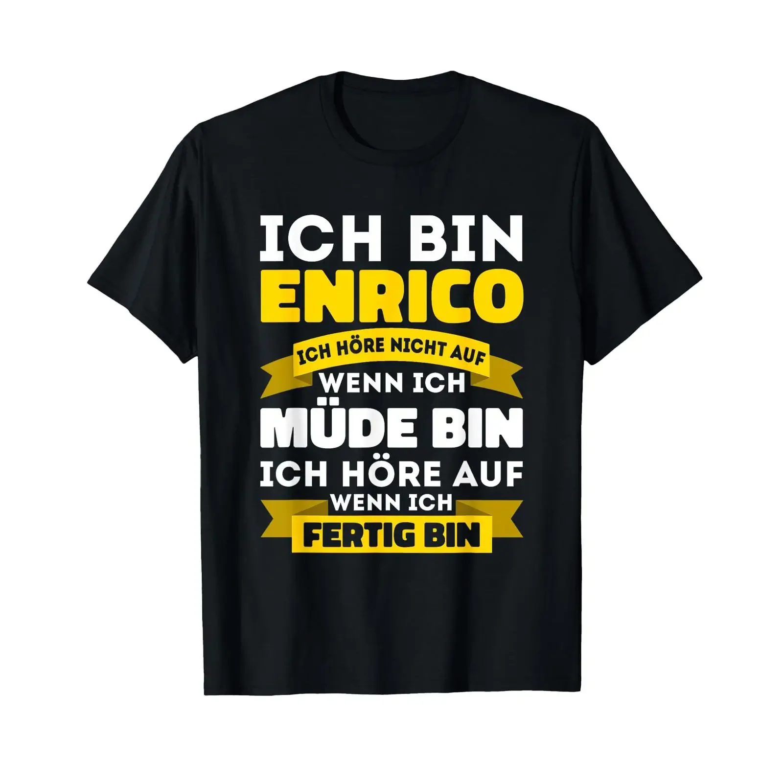 Enrico T Shirt with German Text Ich bin hörre nicht auf wenn müde vintage Washed Slightly Casual Soft streetwear Versatile