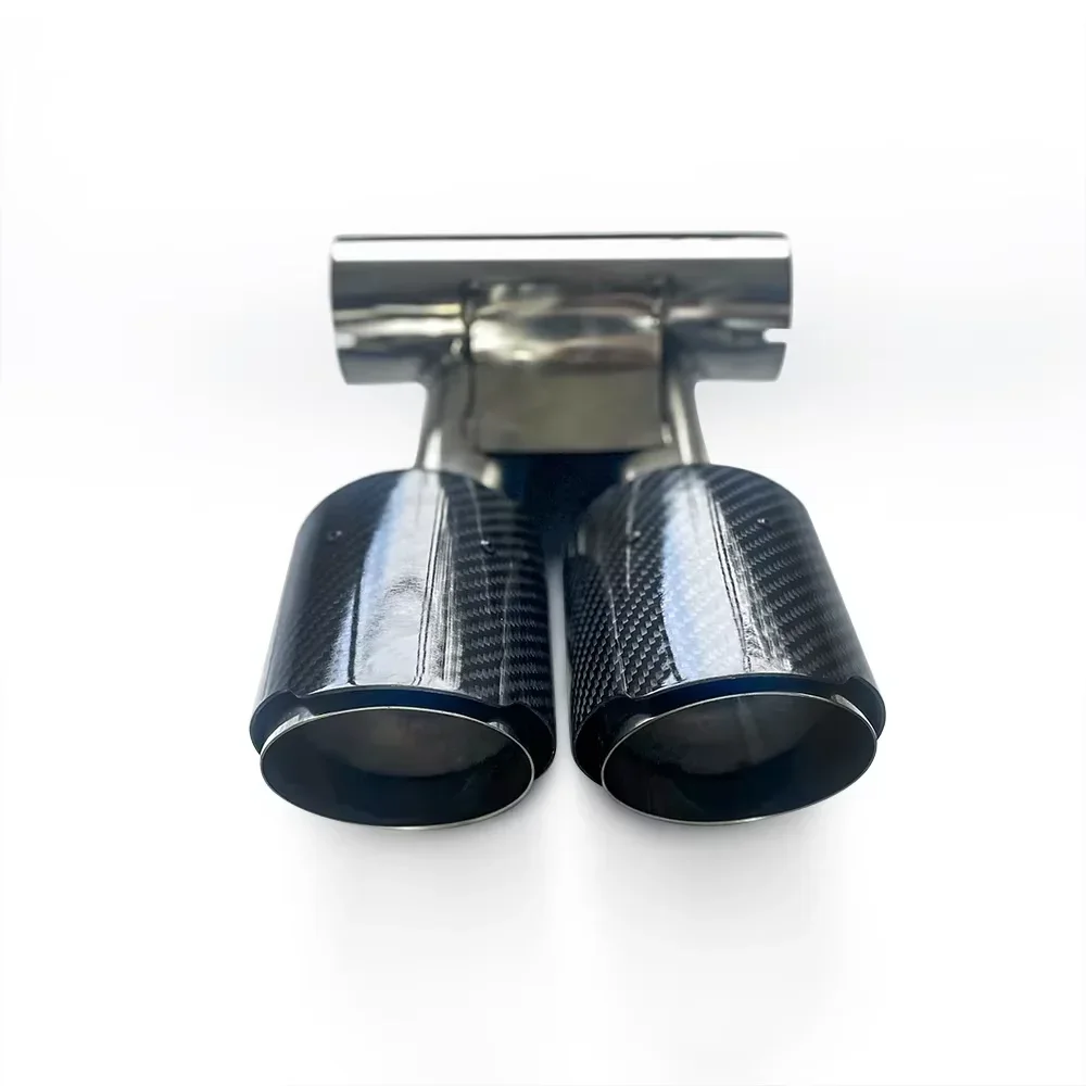 

Carbon Fiber Exhaust Tailpipe for Porsche 718 BOXSTER 2.0T Exhaust Pipe Features Double-layer Design with Two Tips in the Middle