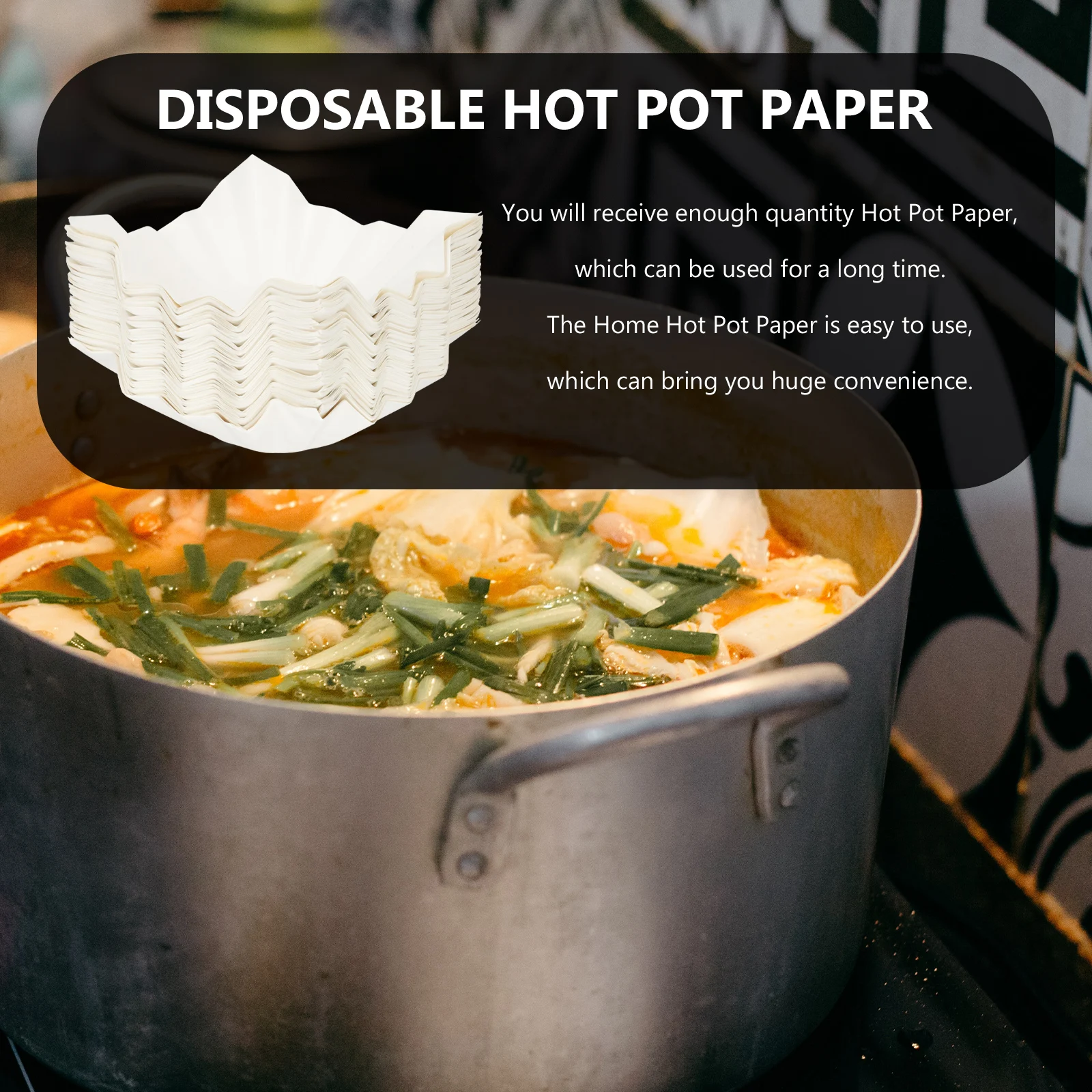 

200 Sheets Hot Pot Paper Disposable Baking Parts Stable Cooking Supply Home Induction Cooker Practical Safe Fade