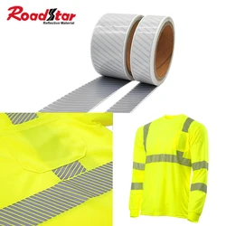 Roadstar-cinta reflectante segmentada de alta plata, película de vinilo de transferencia de calor para planchar en la ropa, accesorios de costura DIY, RS-733-DH