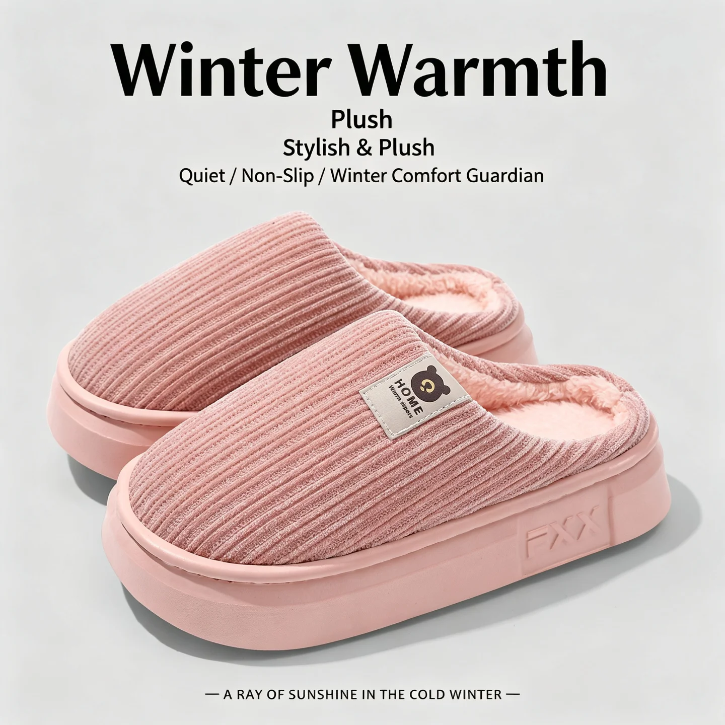 Women Shoes Size To Men - Pantoufles d'hiver chaudes en peluche pour