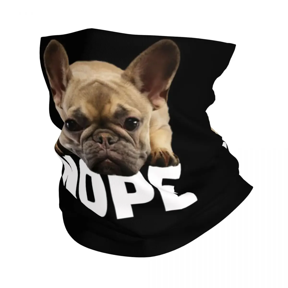 French Bulldog Nope Bandana Neck Gaiter Printed Wrap Mask Scarf Multifunction Headwear Cycling Unisex Adult All Season