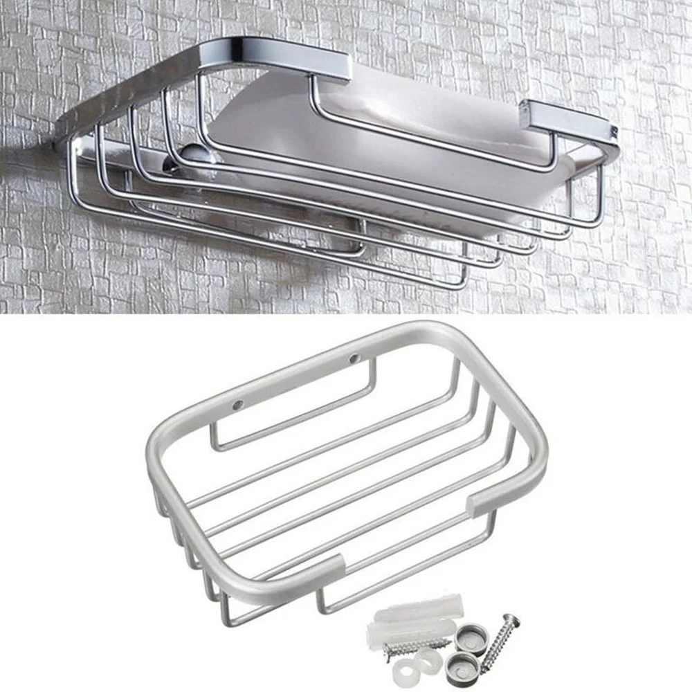 Soporte de jabón de acero inoxidable montado en la pared, caja de almacenamiento para baño, contenedor, bandeja, cesta para jabonera, 1 unidad