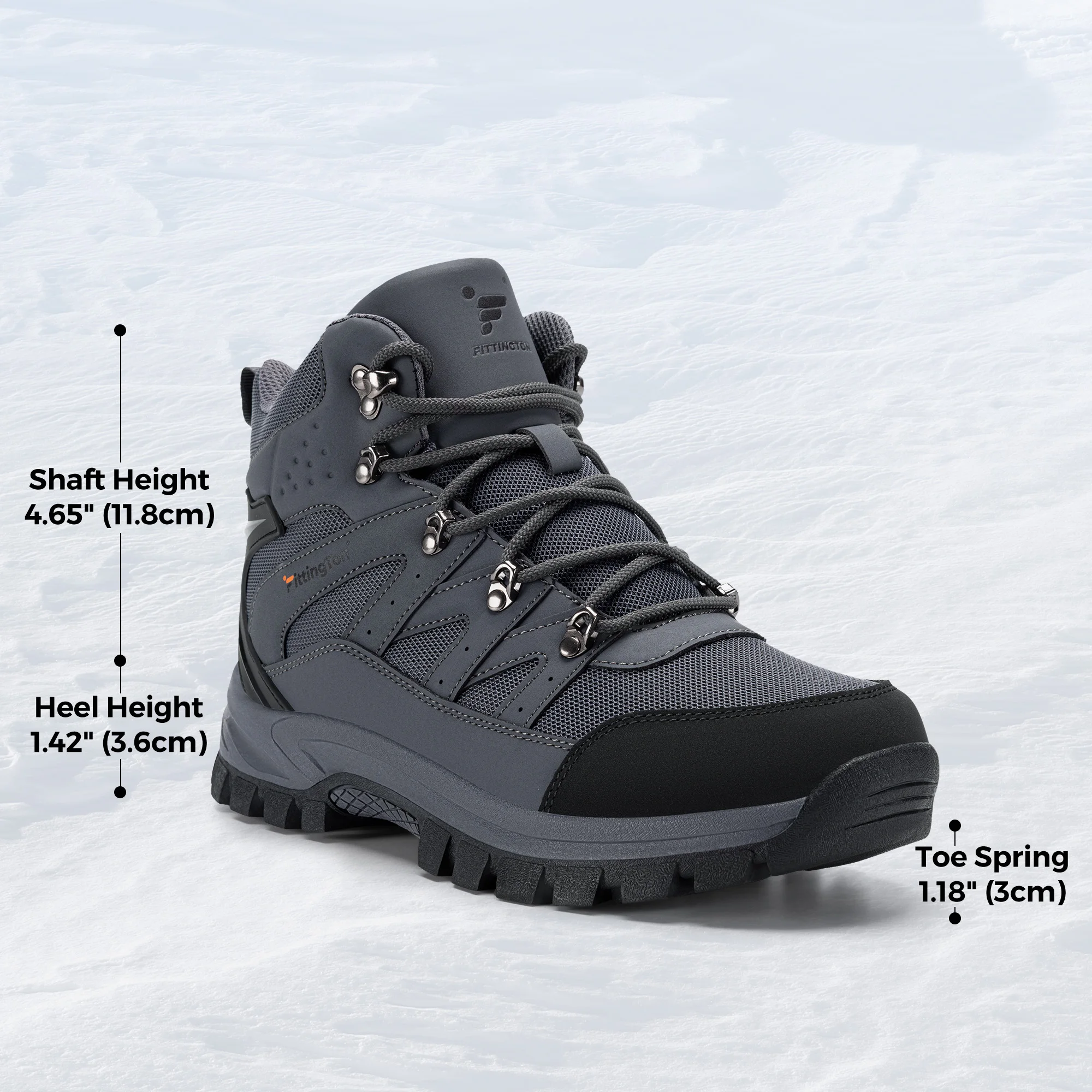 Fittington Herren-Wanderschuhe mit breiter Zehenpartie, wasserabweisend, hoher Schaft, taktische Militärstiefel, Trekking-Schuhe für Herren, Herbst, rutschfest. – Detail 7
