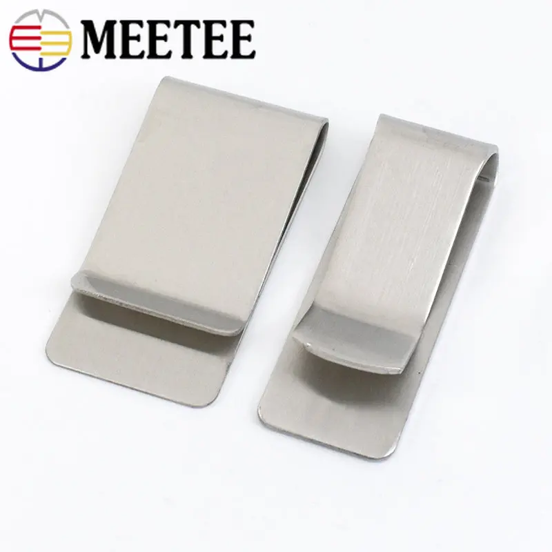 2Pcs Meetee Metal Money Clip Stainless Steel Clamp Belt Leather Craft for Notebook Holder Spring Holster Hook Buckles Accessory