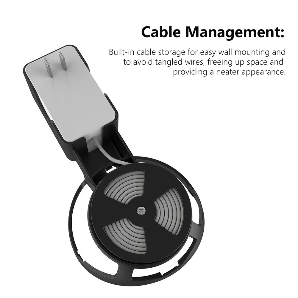 Outlet Wall Mount Holder for Amazon Echo Dot 5th/4th Built-in Cable Management Stand Bracket Space-Saving Skeleton Cooling Base