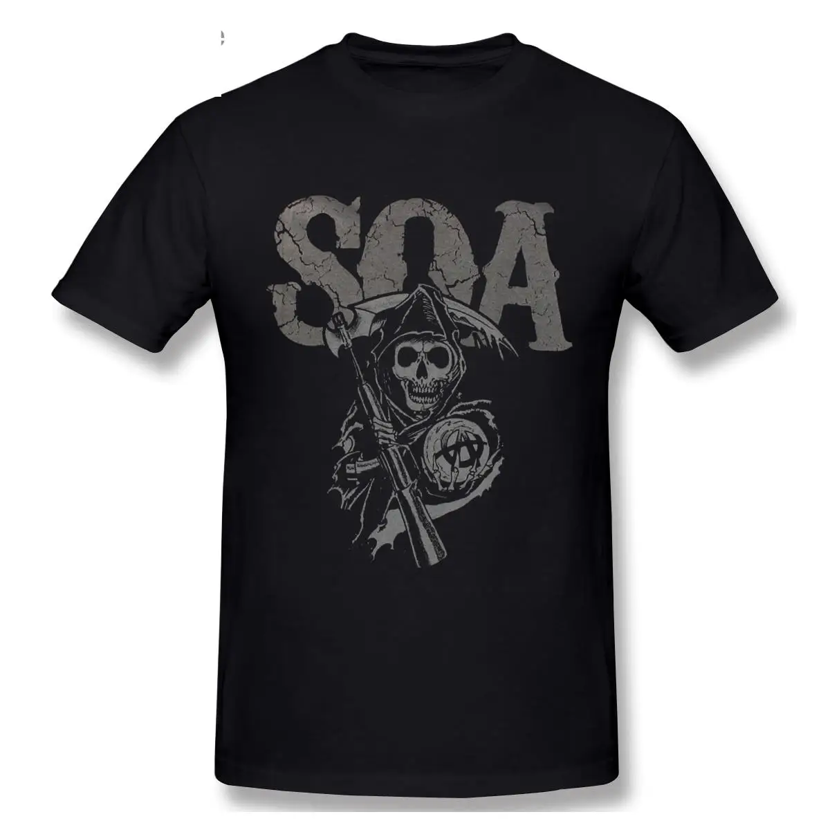 T-shirt manches courtes col rond homme, décontracté, cool et humoristique, à la mode, Sons of Anarchy, Cracked Soa, 100% coton