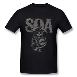 T-shirt manches courtes col rond homme, décontracté, cool et humoristique, à la mode, Sons of Anarchy, Cracked Soa, 100% coton