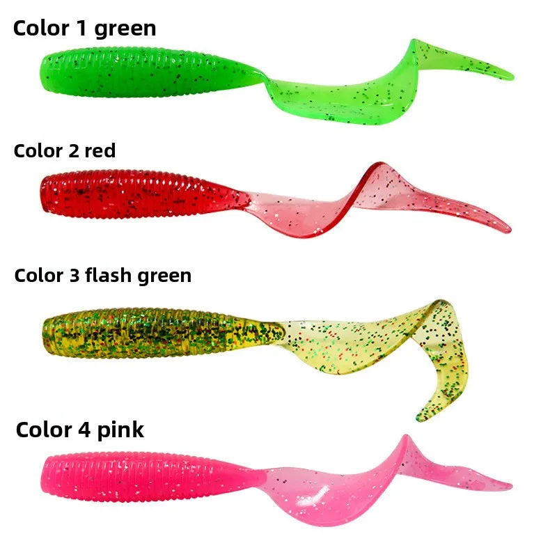 

Lianman Fishing Gear Soft Bait 5/6/7cm Swinging Tail Spiral Artificial Soft Bait Luya Sea Fishing Equipment Accessories