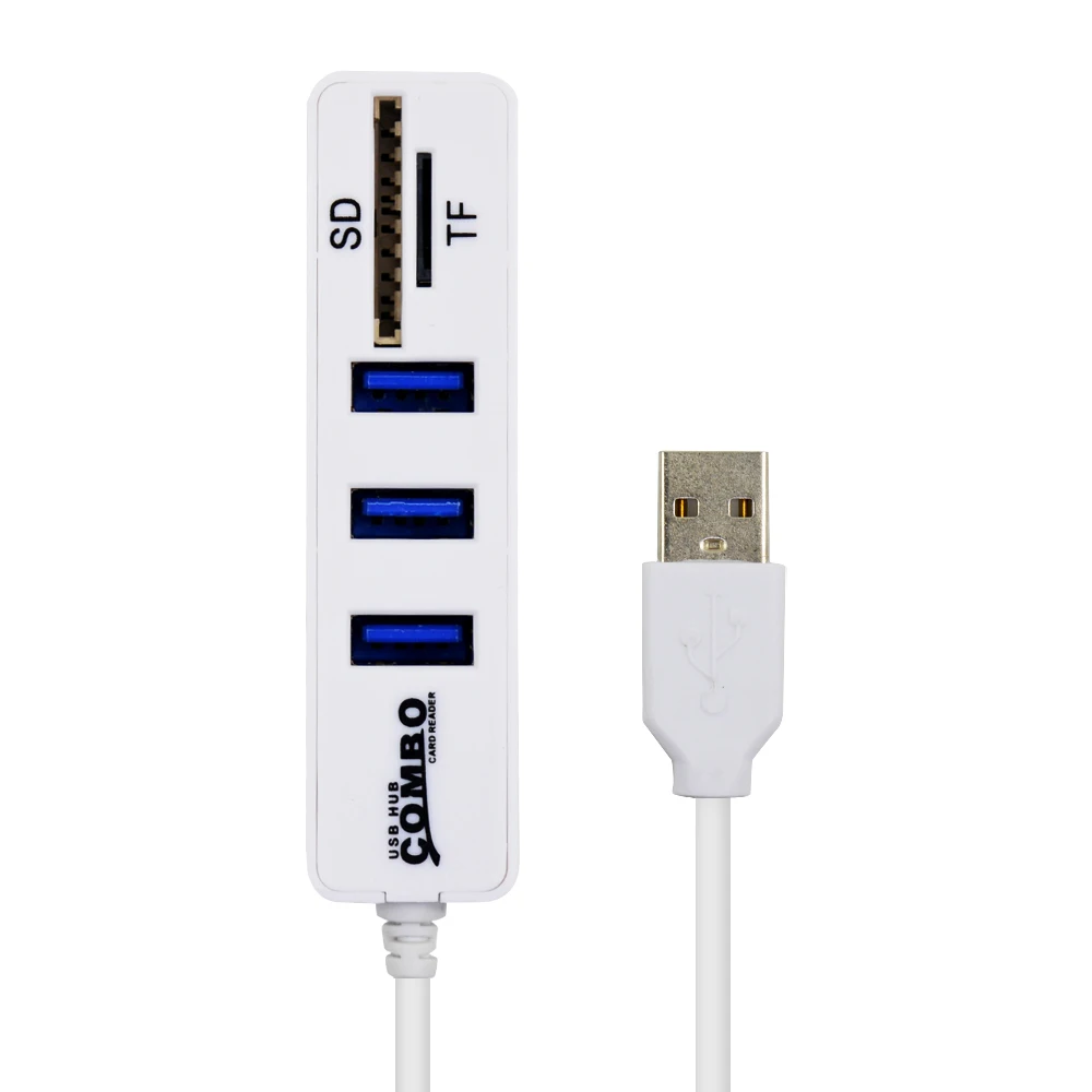 PC Table Pad 3 Port USB 2.0 HUB 6 Port Splitter + Card Reader 2 in 1 Cardreader for SD TF Micro SD for Windows XP/7/8/10/11 Vist