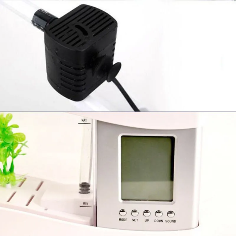 NUOVA lampada da tavolo USB mini ciotola per pesci rossi piccola acquario ecologico multifunzionale decorazione per ufficio acquario orologio luce notturna