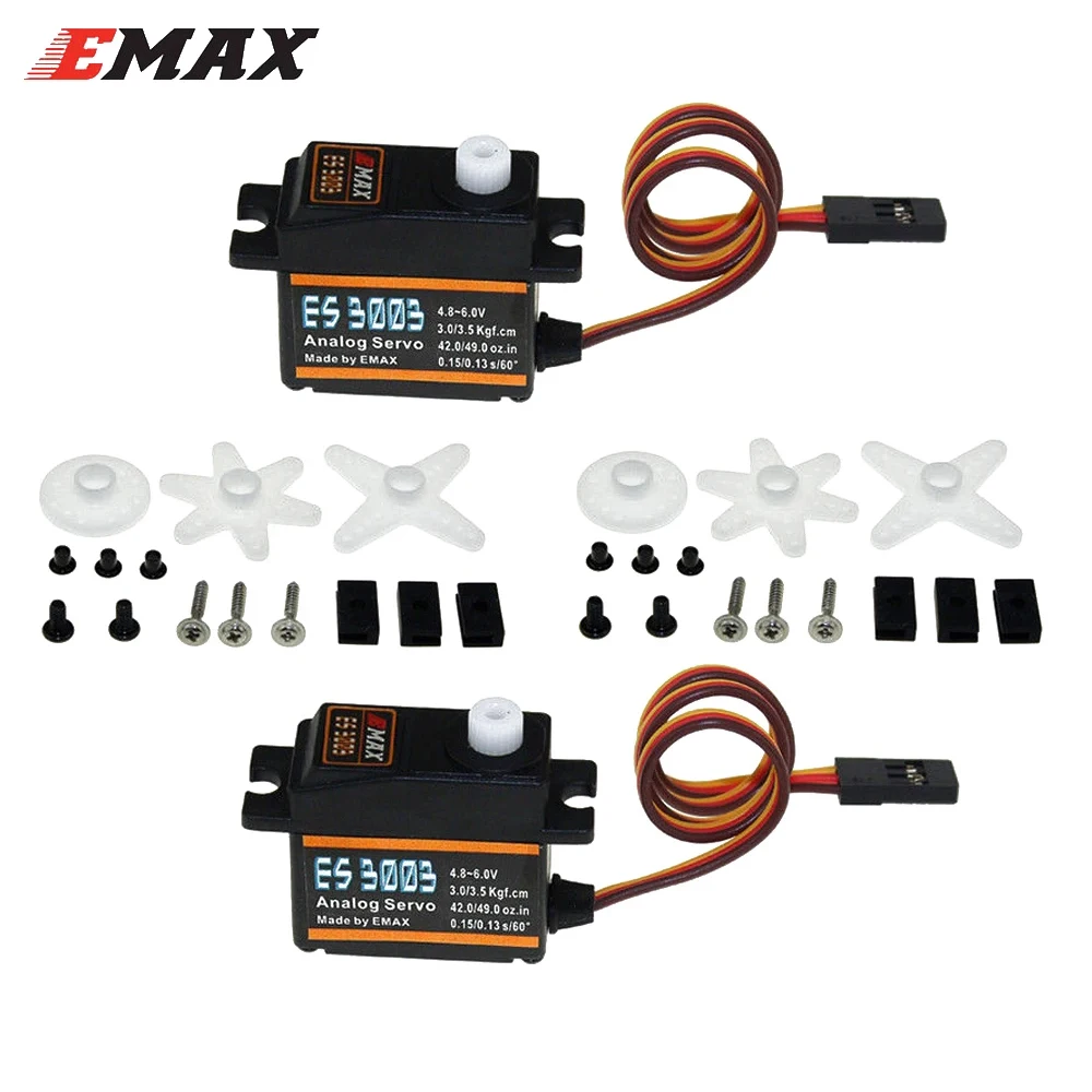 EMAX ES3003 17g 4.8V-6.0V Metal Gear Analog Servo Compatible With Futaba JR For RC Fixed Wing Airplane Helicopter Accessories