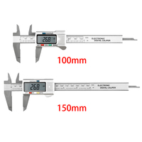 100mm 150mm Electronic Digital Caliper Vernier Caliper Gauge Micrometer Measuring Tool Digital Ruler Thickness Gauge Depth Ruler