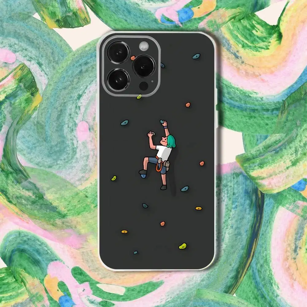 Чехол для телефона на стене для скалолазания для iPhone 17,16,15,14,13,12,11 Plus, Pro, Max, XR, XS, Plus, E, SE4, мини-прозрачный чехол