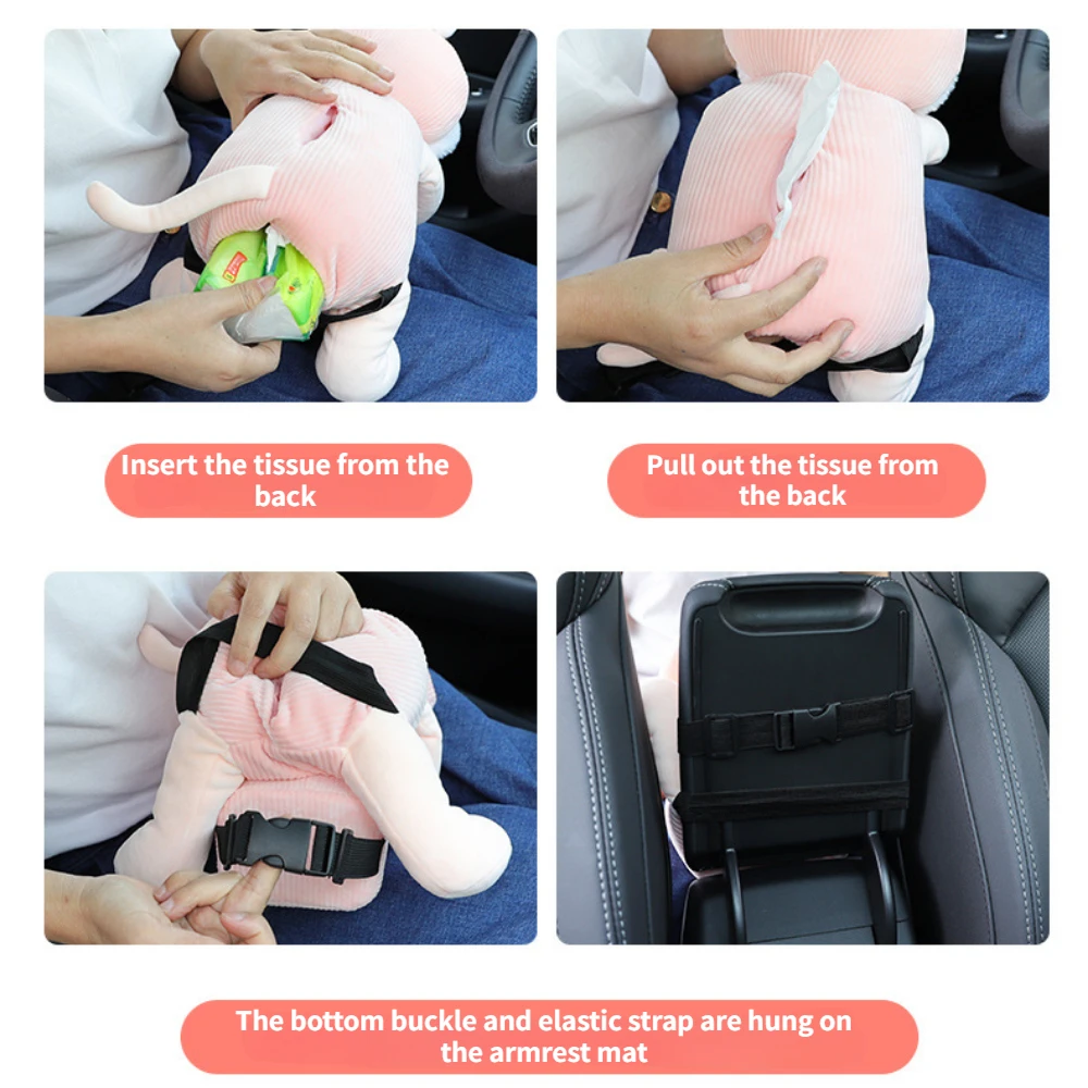 2in1 Cute Car Armrest Box Tissue Box Trash Anti Leakage Water lovely Idea Goods Boxes for Paper Handkerchiefs Napkin Organizer