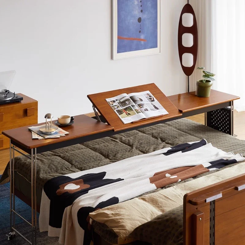

bedside table, desk on solid wood bed, long table at the end of the bed in the bedroom, home cross-bed lazy computer desk