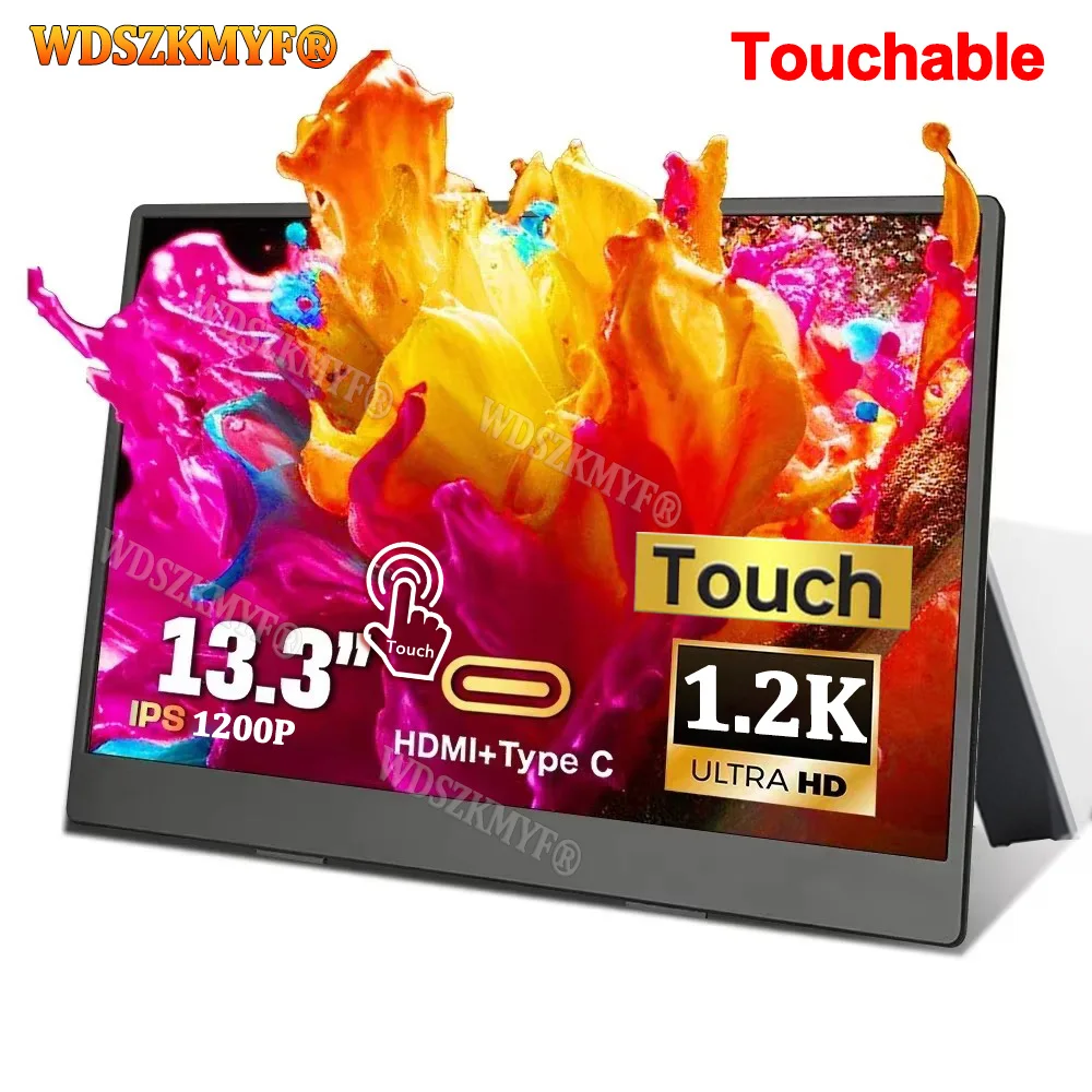

13.3” Portable Touch Screen FHD 1080P IPS Panel Secondary Display Computer Monitor Type-C HDMI For Xbox Switch Laptop