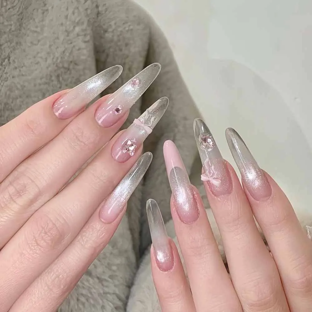 100 pièces/sac 3D mixte rose arc Nail Art breloques résine évider Kawaii décorations d'ongles bricolage Mini nœud papillon manucure accessoires & * &