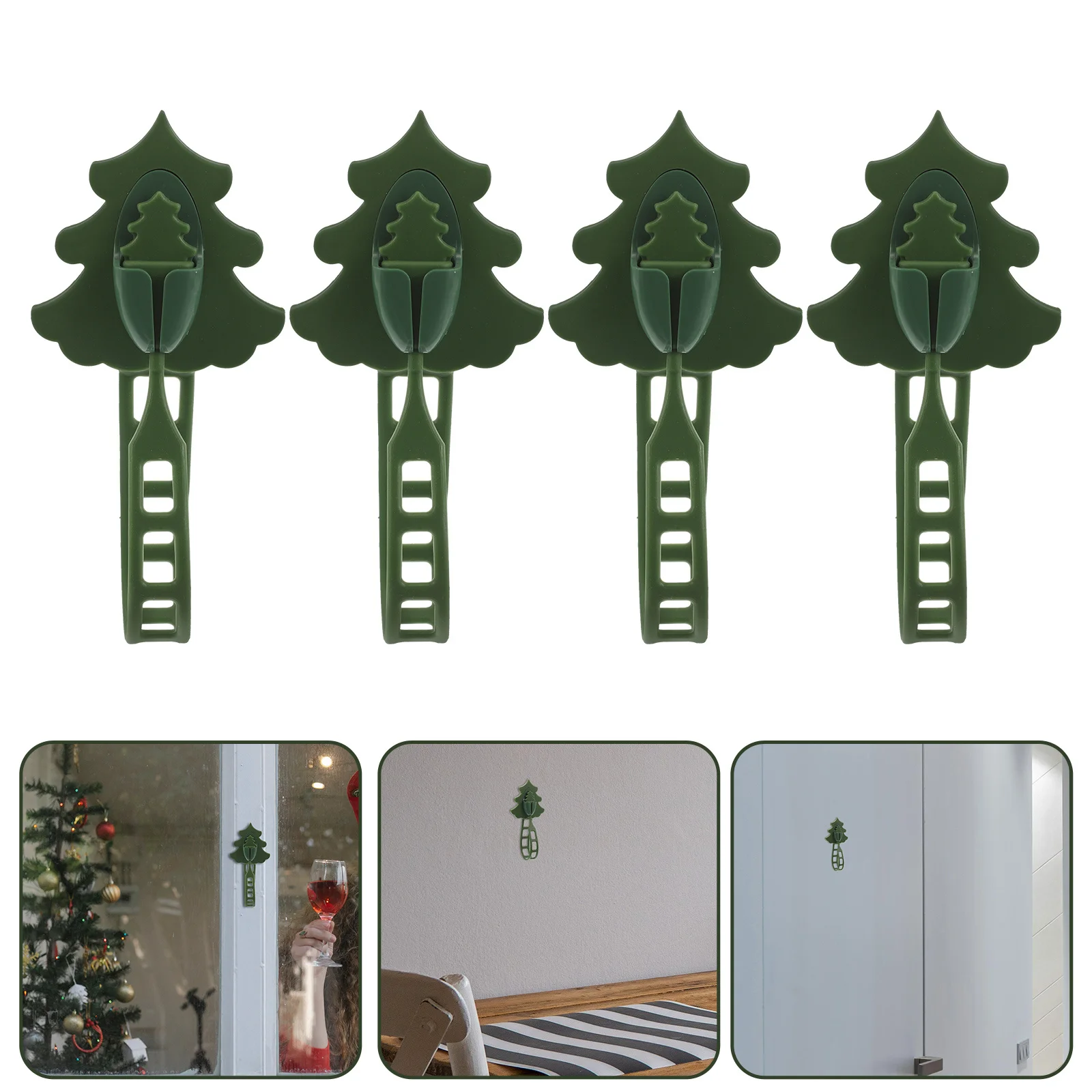 

4pcs Garland Mantel Hangers Silicone Christmas Stocking Hooks No Drill Wreath Hanger For Fireplace Front Door Mantelpiece Xmas