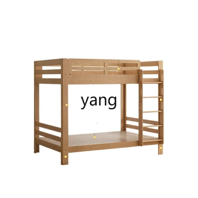 ZL solid wood high and low beds boys and girls bunk beds small apartment simple