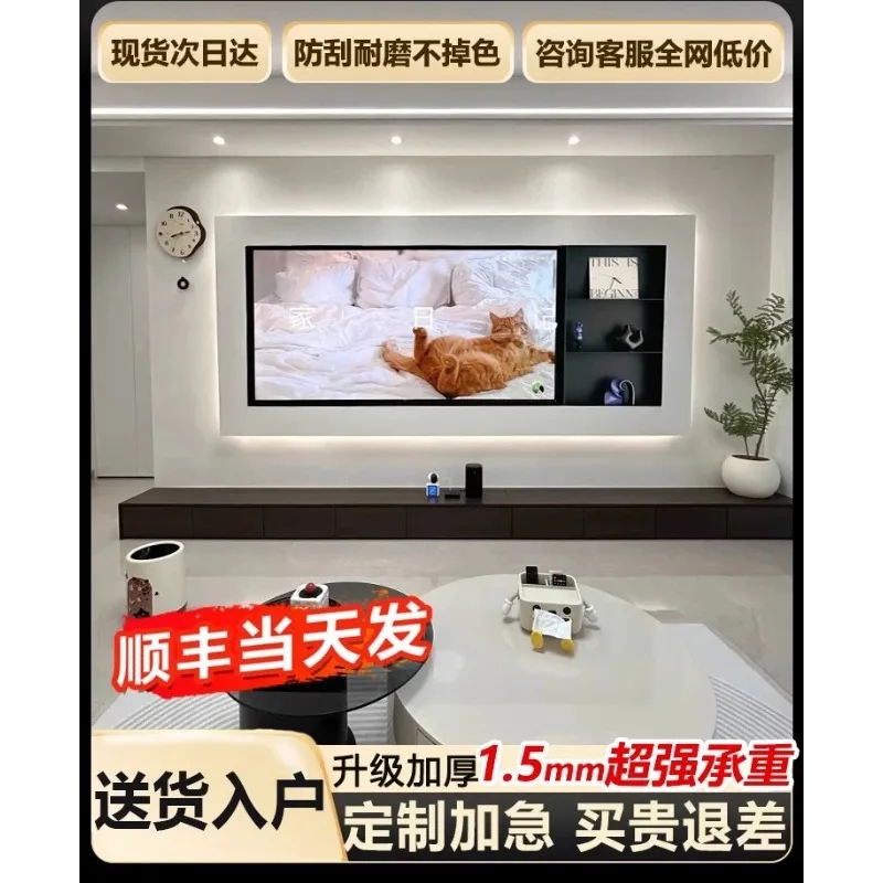 Stainless steel niche embedded suspension, background wall metal finished decorative shelf
