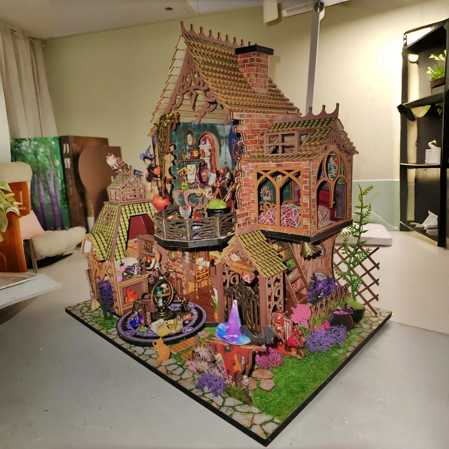 Набор для сборки миниатюрного деревянного кукольного домика DIY Magic Spirit Cottage Casa, 3D-пазл с мебелью и подсветкой, подарок для друзей