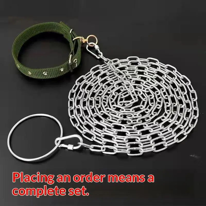Chew-Proof Heavy Duty Dog Chain Leash: Rust-Resistant Metal Training Leash For Secure Tie-Out, Walking, And Strong Chewers