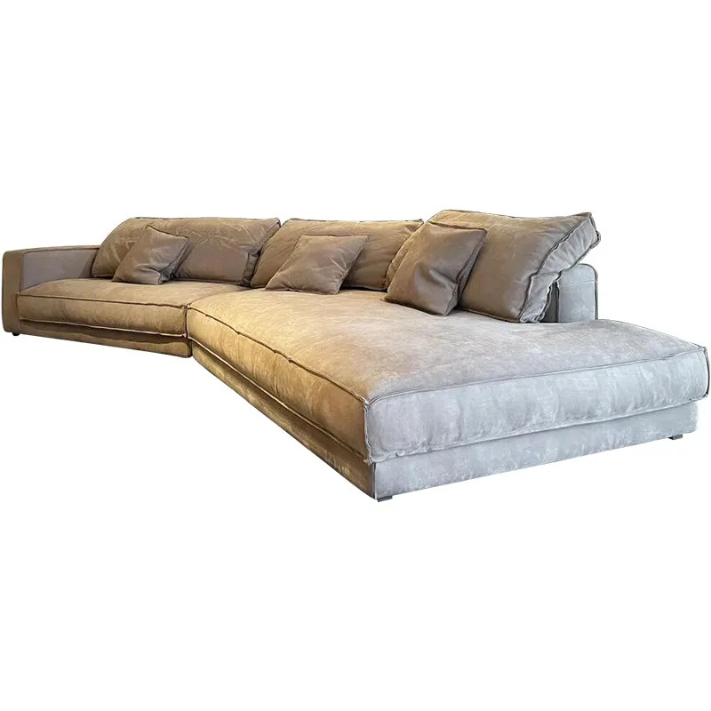pc-Special-shaped L-Shape Single Seat Sofa Minimalist Light Luxury Fabric Wood Legs Northern Europe Style High Living Room