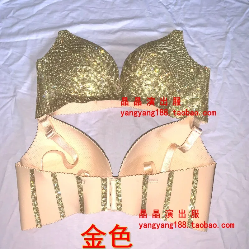 Ensemble de soutien-gorge de danse du ventre en diamant, Bikini personnalisé, sous-vêtements, pôle en acier, robe de spectacle sur scène, vêtements de danse exotiques