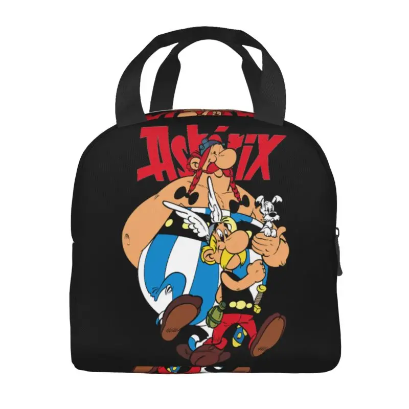 Asterix And Obelix Insulated Lunch Bags for Women Portable Thermal Cooler Bento Box Outdoor Camping Travel