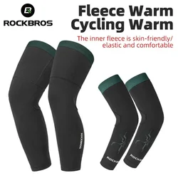 ROCKBROS Cycling Sleeve Leg Sleeve Windproof Sports Fleece Sleeves Knee Braces Men Women Autumn Winter Warmth Cycling Equipment