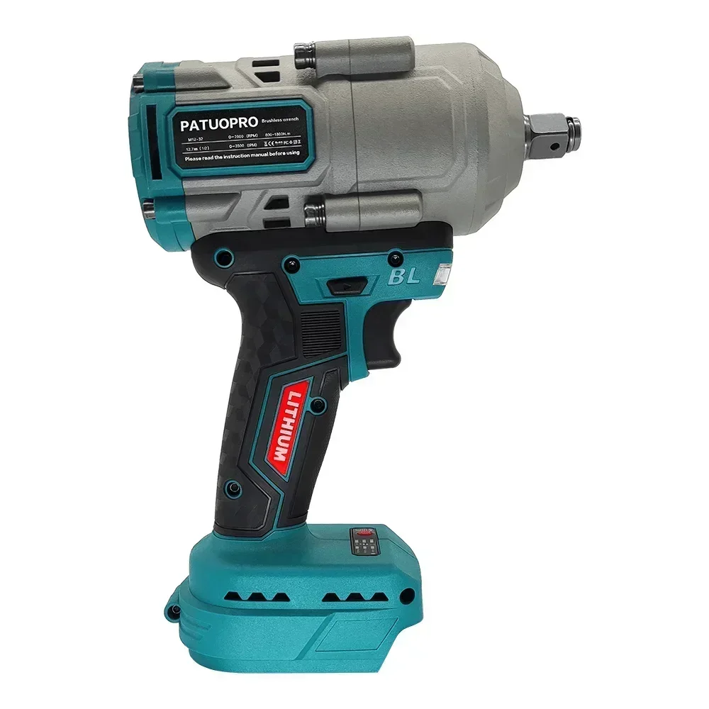 1800N.M Cordless Brushless Electric Impact Wrench 1/2 Inch Variable Speed Lithium-Ion Battery Power Tool For Makita 18V Battery