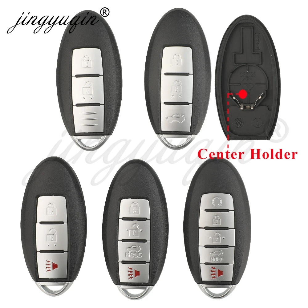 Carcasa de llave remota para coche Jingyuqin para Nissan Cube, Juke, Versa, Note, X-Trail, Qashqai, Sunny, Altima, TIIDA, Murano, Maxima, Center Holder