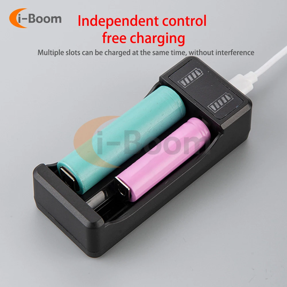 18650 Battery Fast Charger USB Charging Single Slot Multi Slot 3.7V/4.2V Battery Charger with Charge Protection Indicator Lights