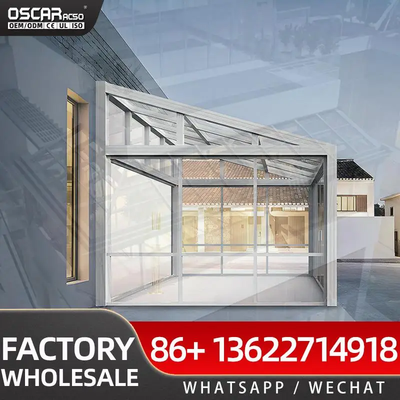 Hot Sale Malaysia 4 Season Outdoor Double Lowe Tempered Glass Structure Enclosure for European Villa Patio Balcony sunroom